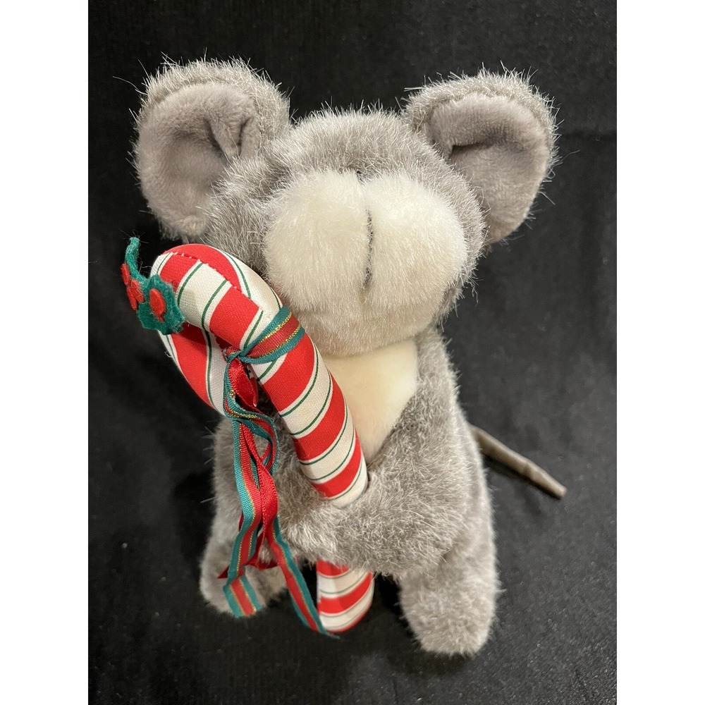 1989 Douglas Mouse Cuddle Toys Little Cuddlers Christmas Plush Candy Cane VTG